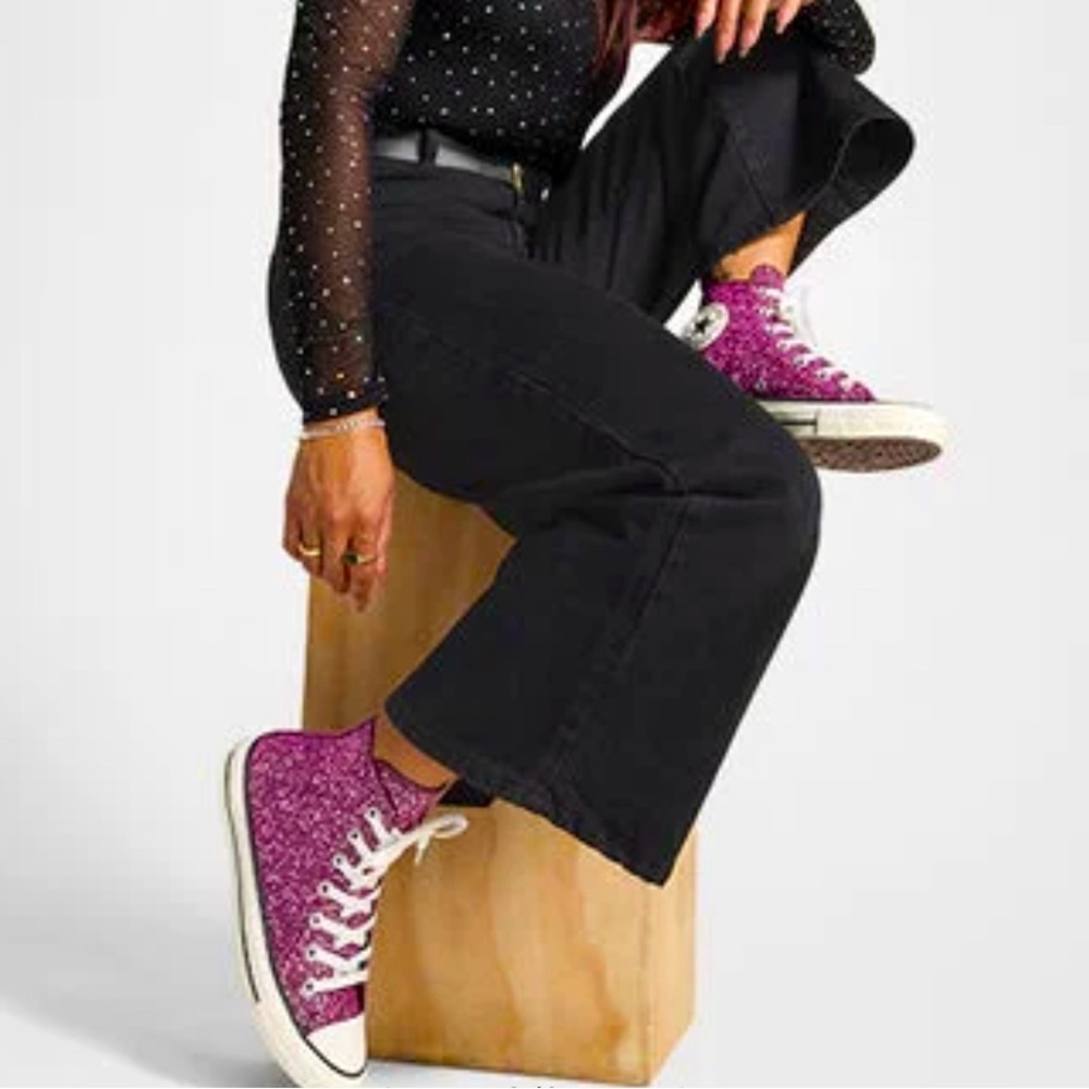 Chuck Taylor All Star Orchid Pink Glitter WOMEN'S HIGH TOP. Size 8. NEW … - Picture 2 of 8